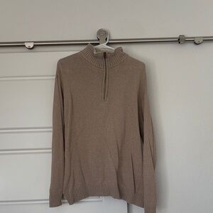 Oscar de la Renta Men's Beige Zip-Up Sweater